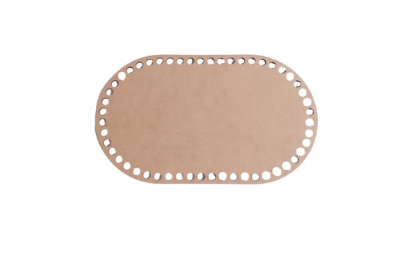 BASE OVAL PARA CROCHE COM 40 FUROS 20X12CM